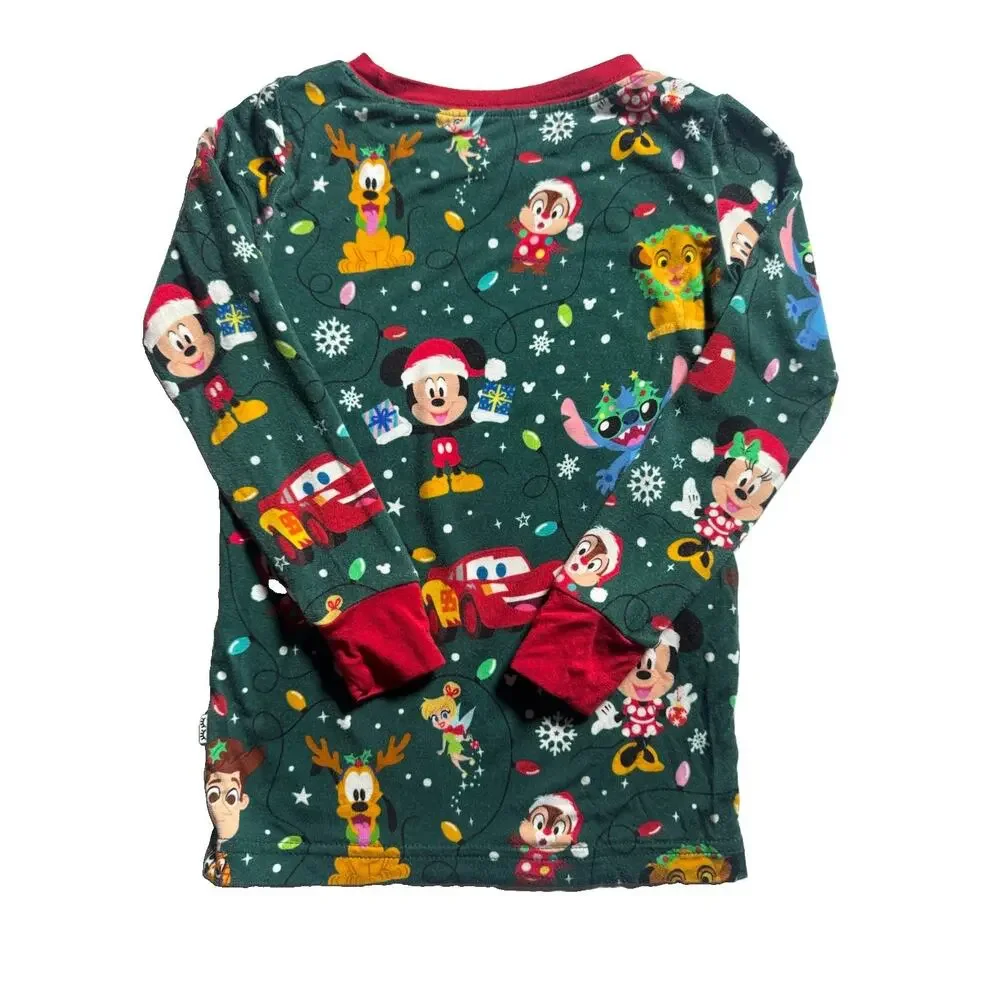 Little Sleepies Disney Christmas Pajamas 2T Mickey Stitch Pixar 2 Piece PJ Set